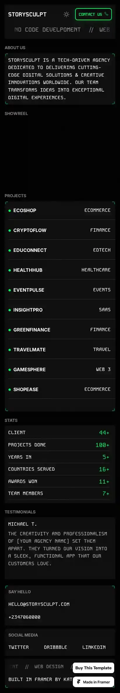 StorySculpt home page on mobile