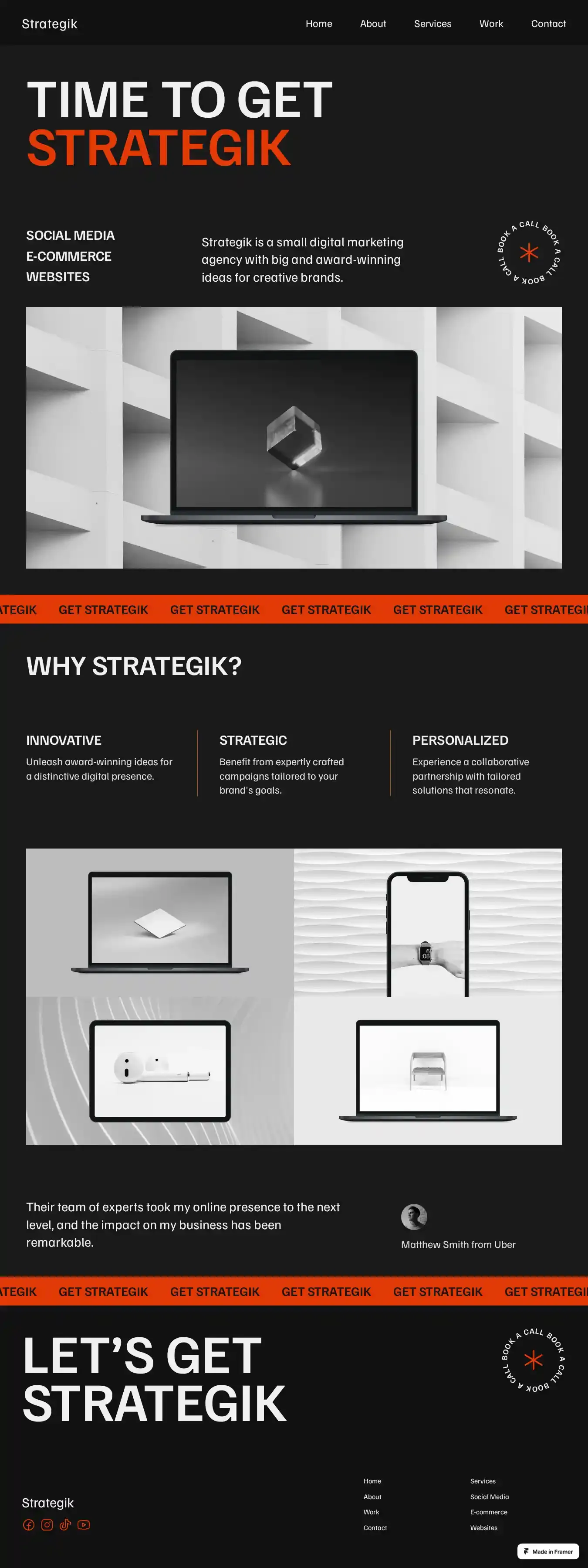 Strategik home page on desktop