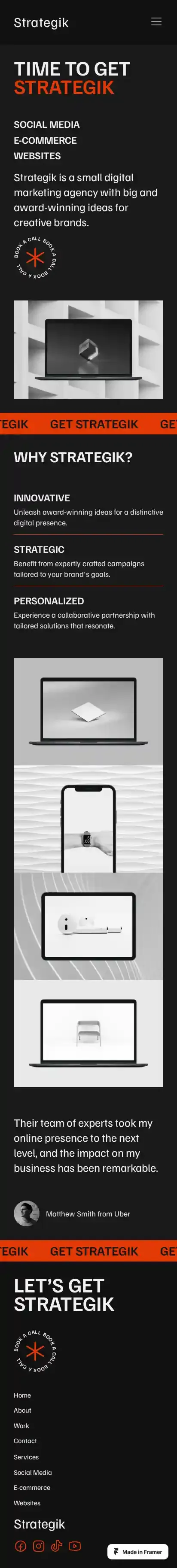 Strategik home page on mobile