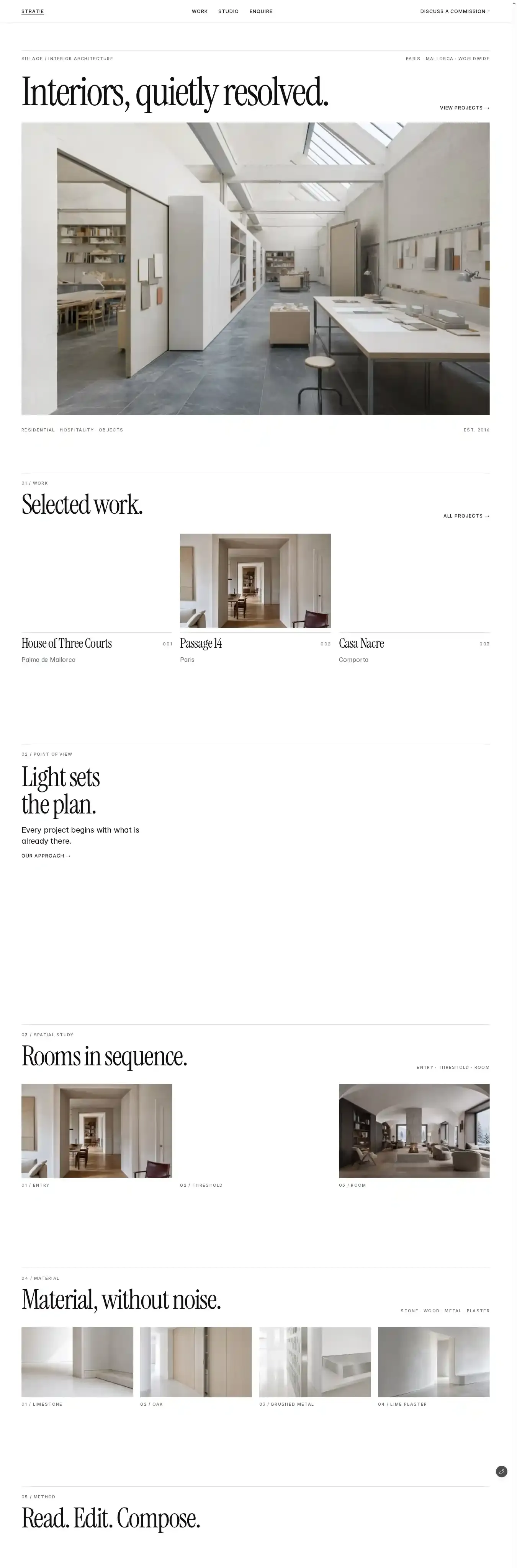 STRATIE home page on desktop