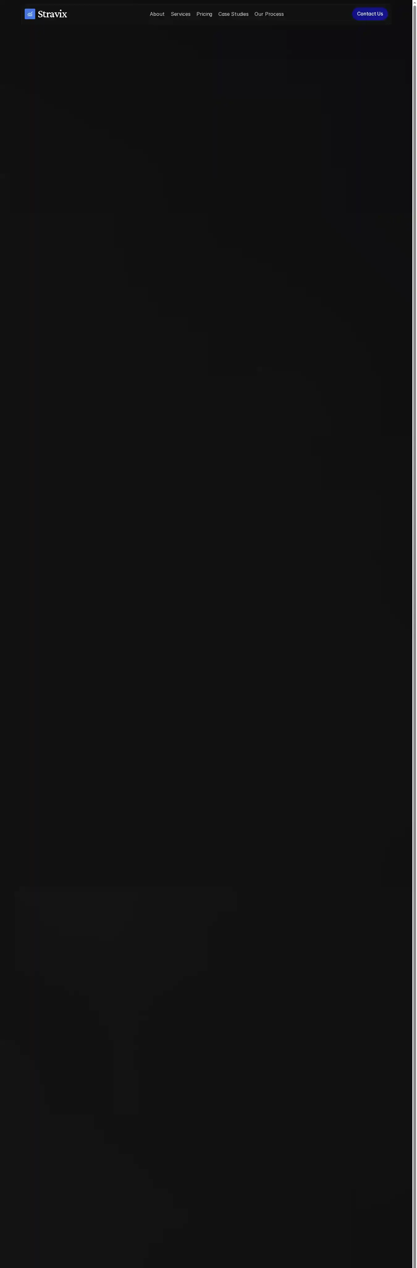 Stravix home page on desktop