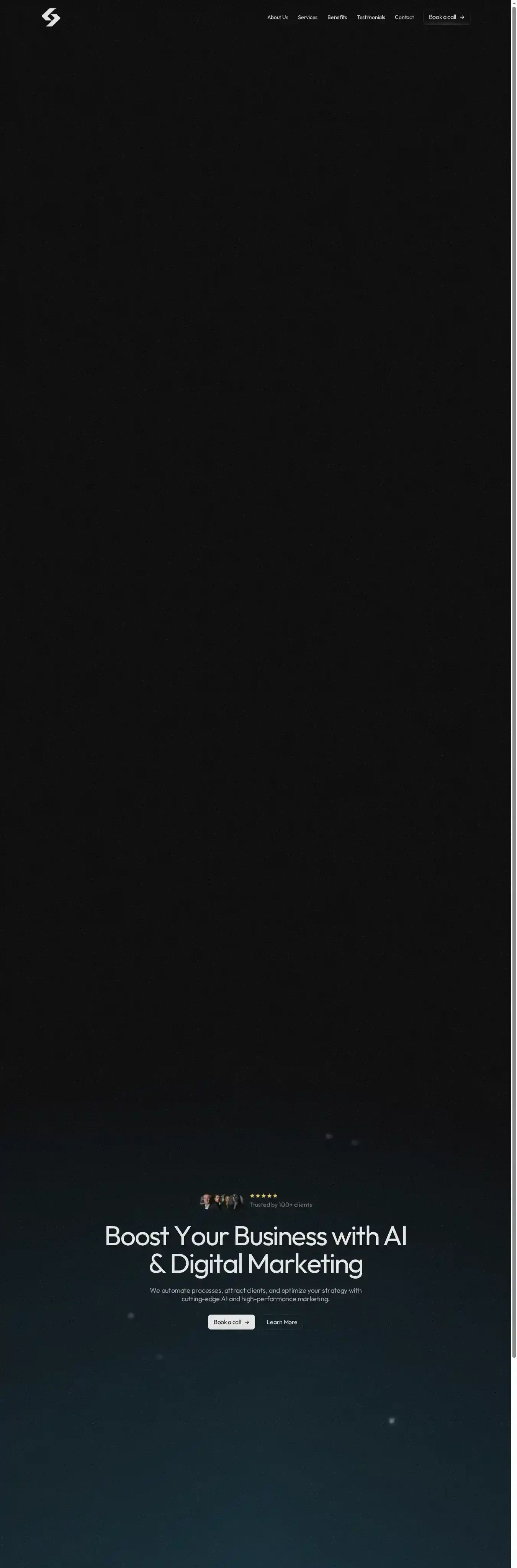 Striv home page on desktop