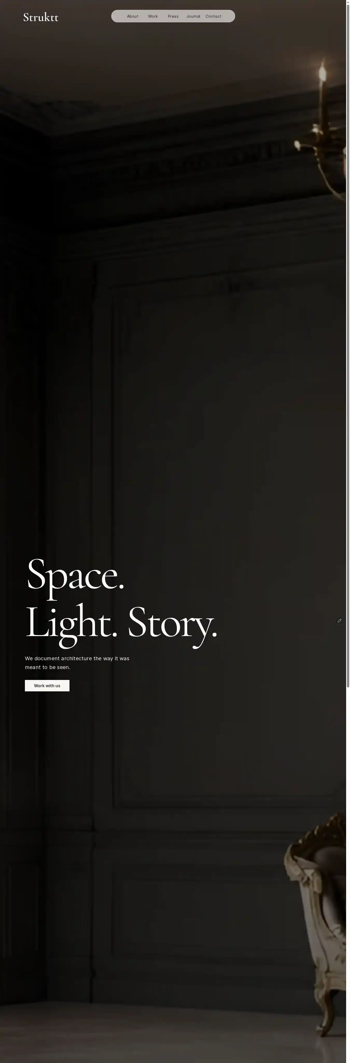 Struktt home page on desktop