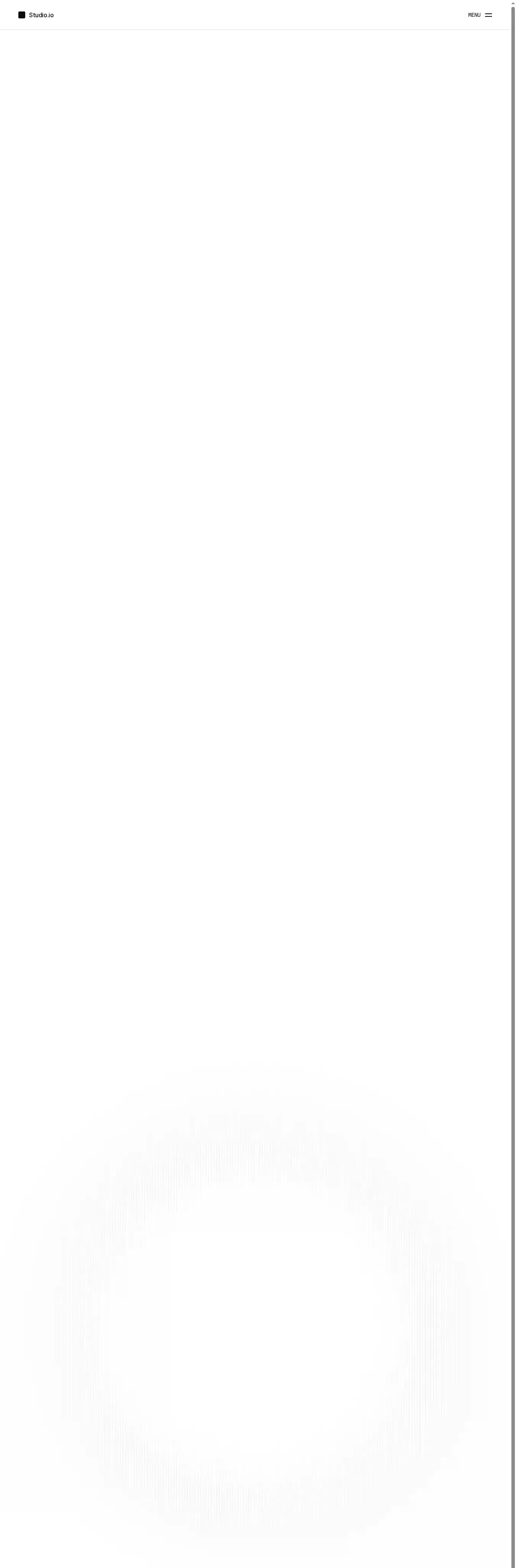 Studio io home page on desktop