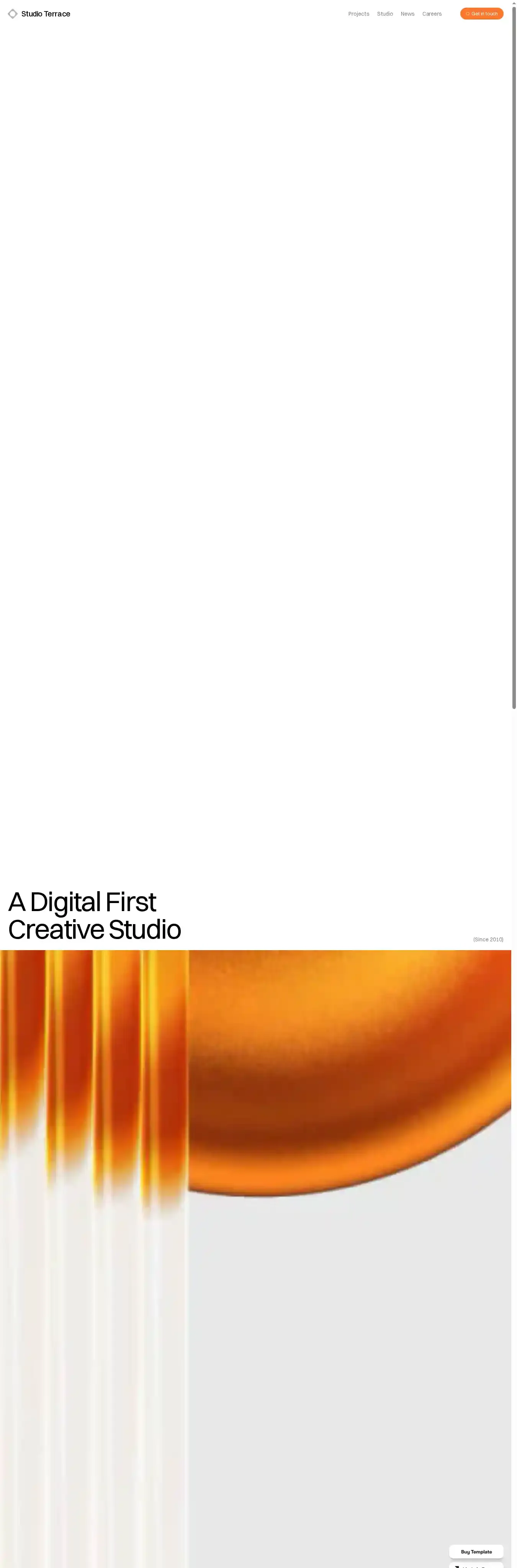 Studio Terrace home page on desktop