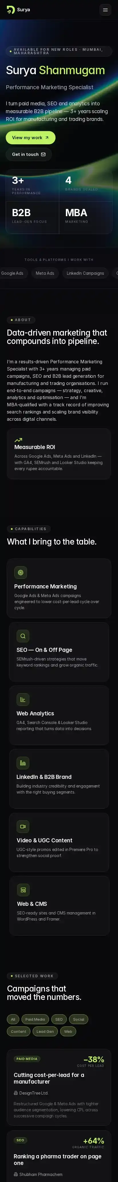 Sudiv Port home page on mobile