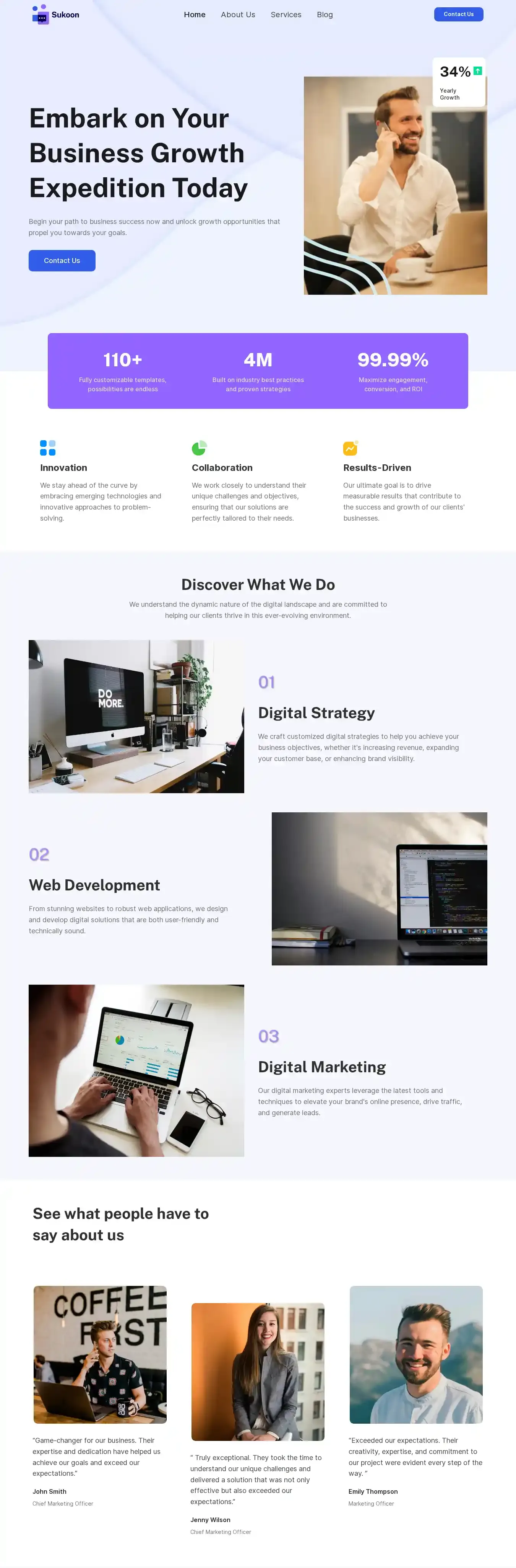 Sukoon home page on desktop