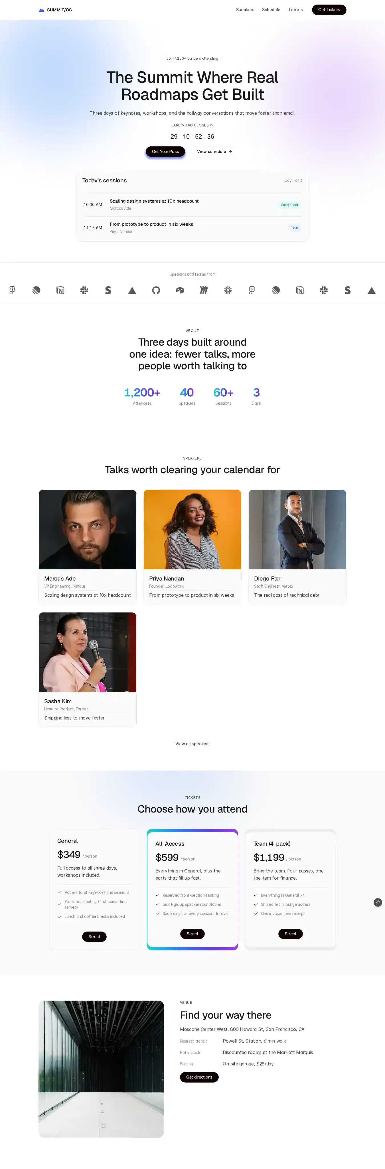 Summit/OS home page on desktop