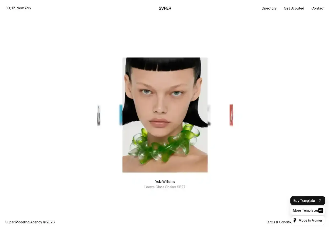 Supermodel home page on desktop