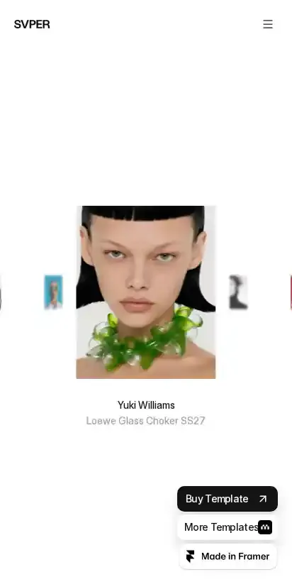 Supermodel home page on mobile