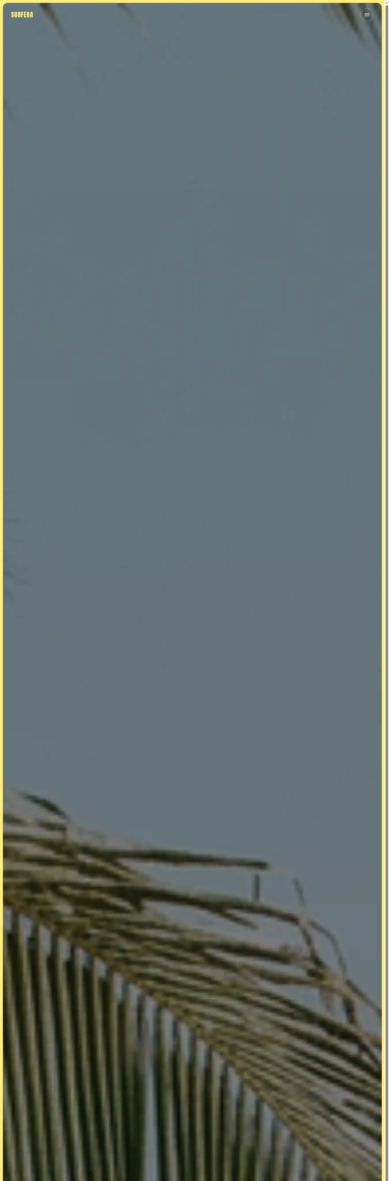 Surfera home page on desktop