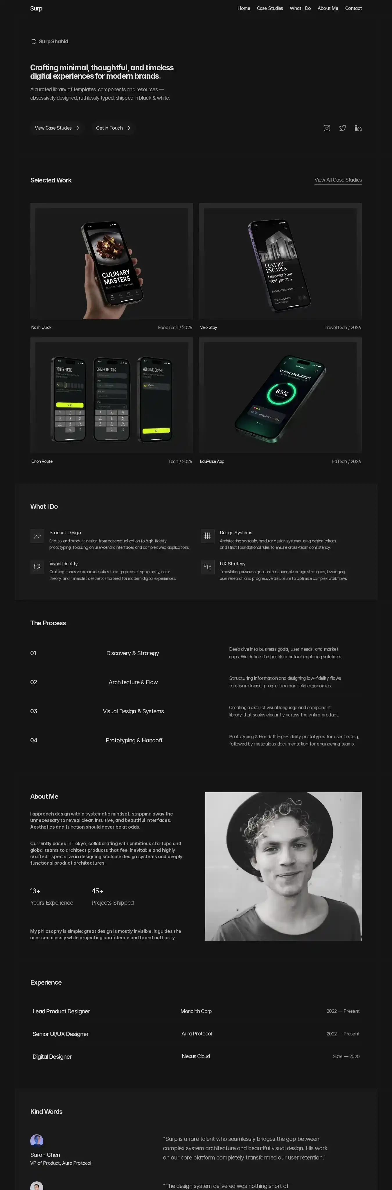 Surp home page on desktop