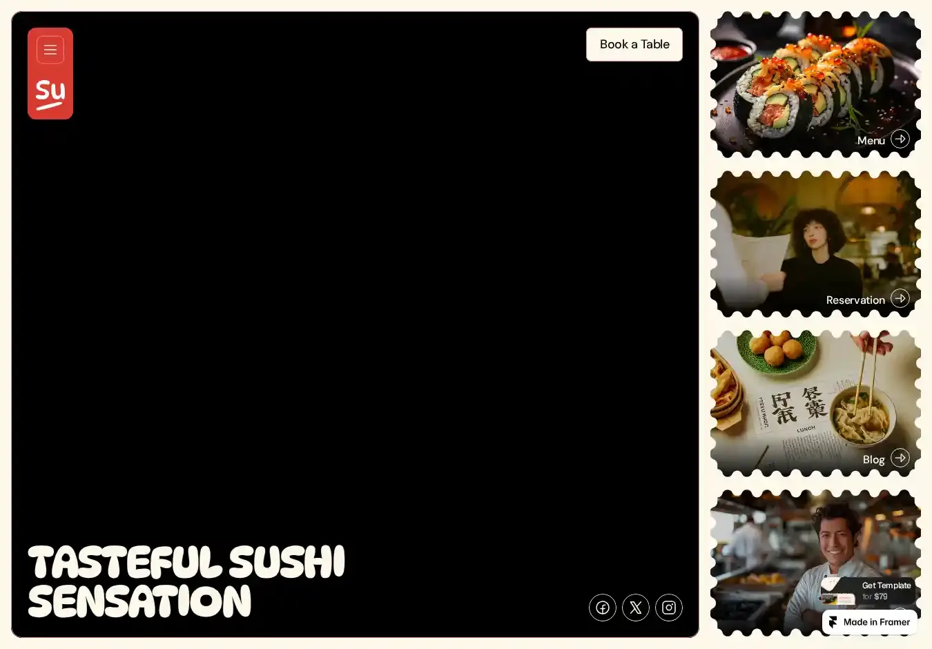 Sushilo home page on desktop