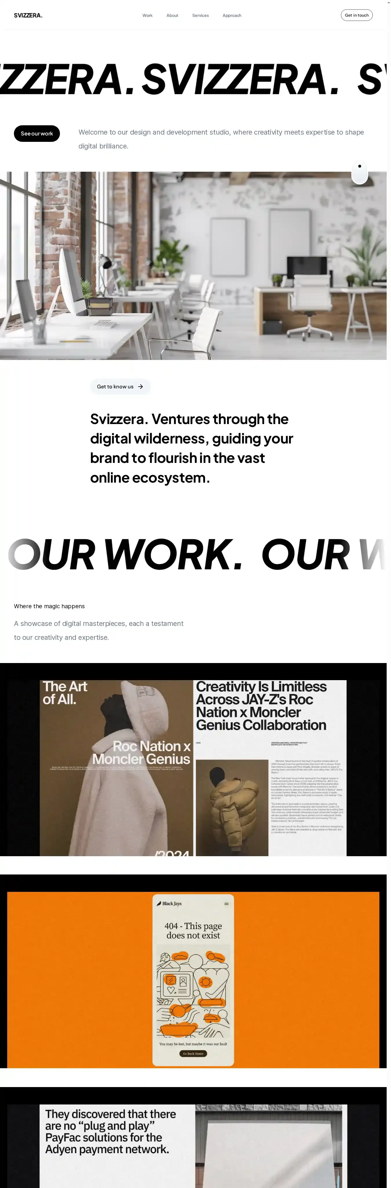 Svizzera home page on desktop