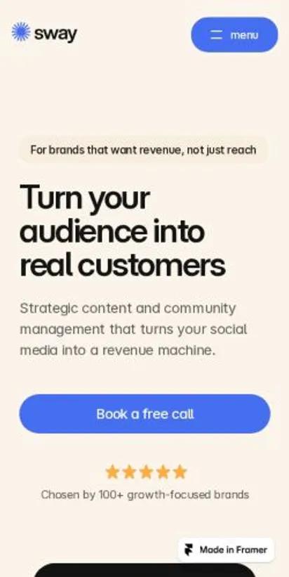 Sway home page on mobile