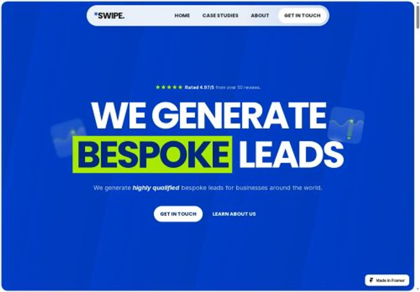 Swipe home page on desktop