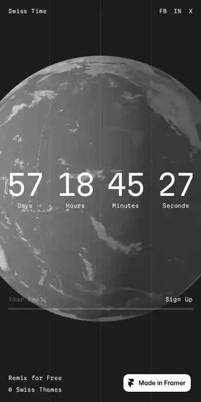 SwissTime home page on mobile
