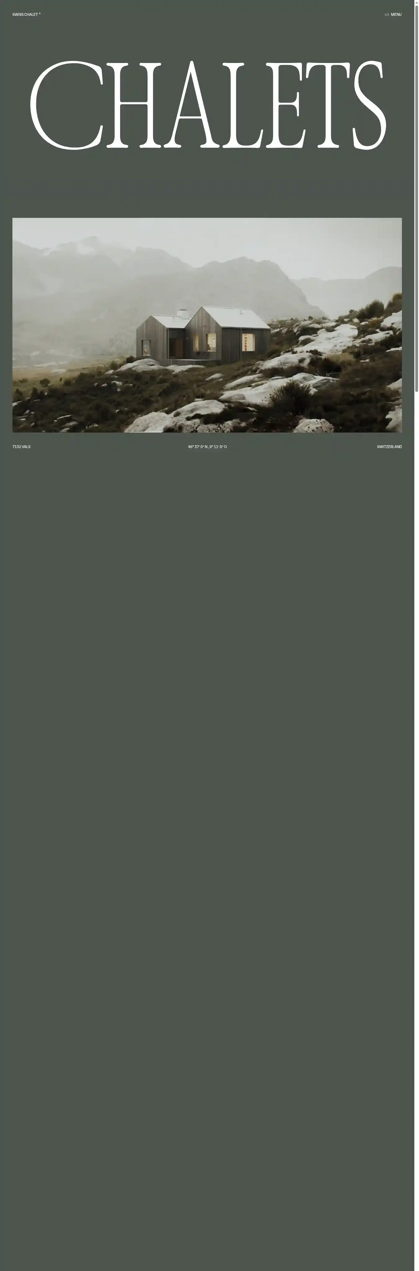 SwissRetreat home page on desktop