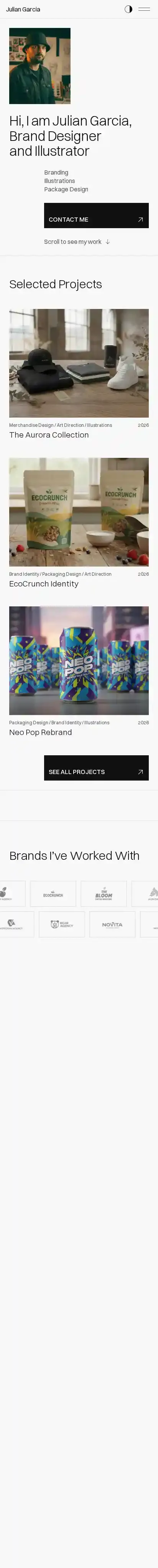 SwitzFolio home page on mobile