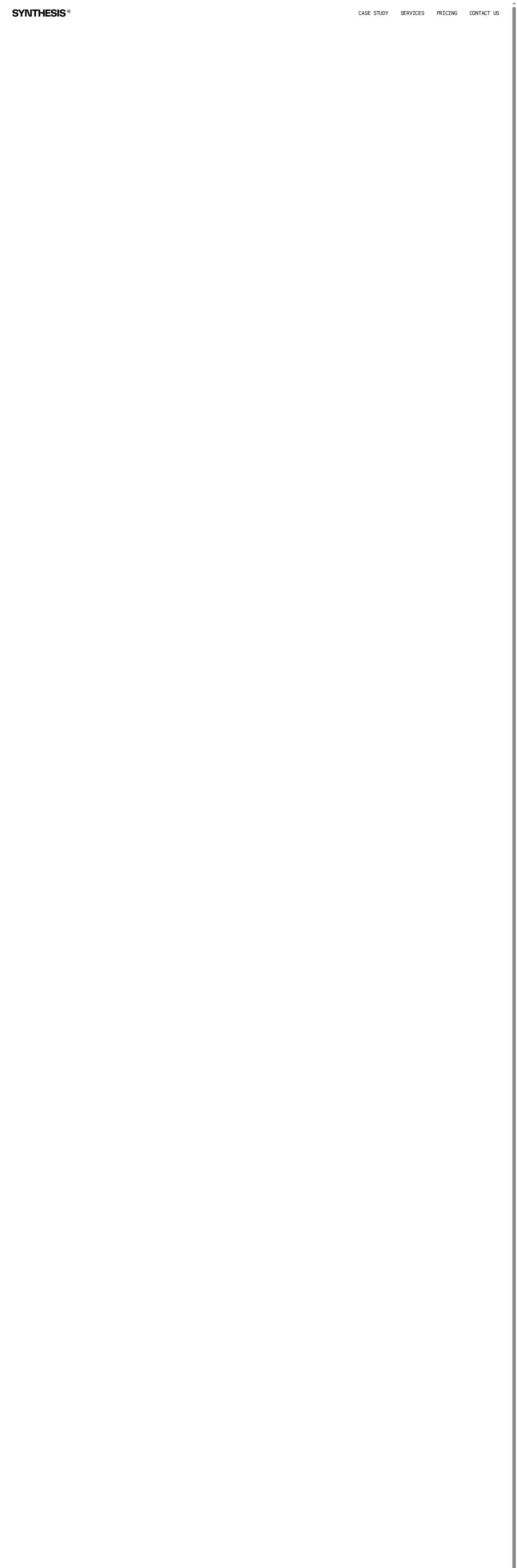 Synthesis home page on desktop
