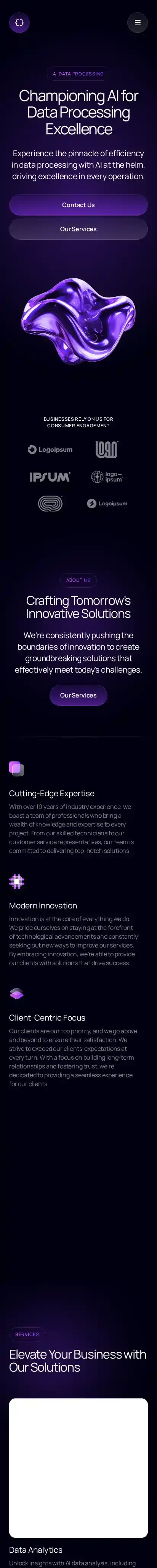 Synthetix home page on mobile