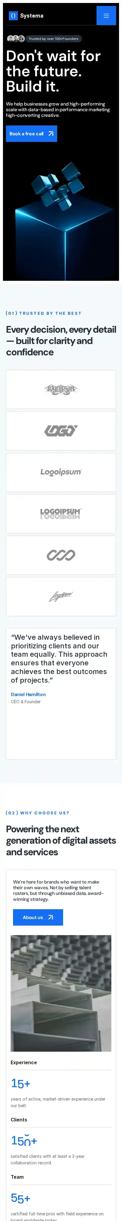 Systema home page on mobile