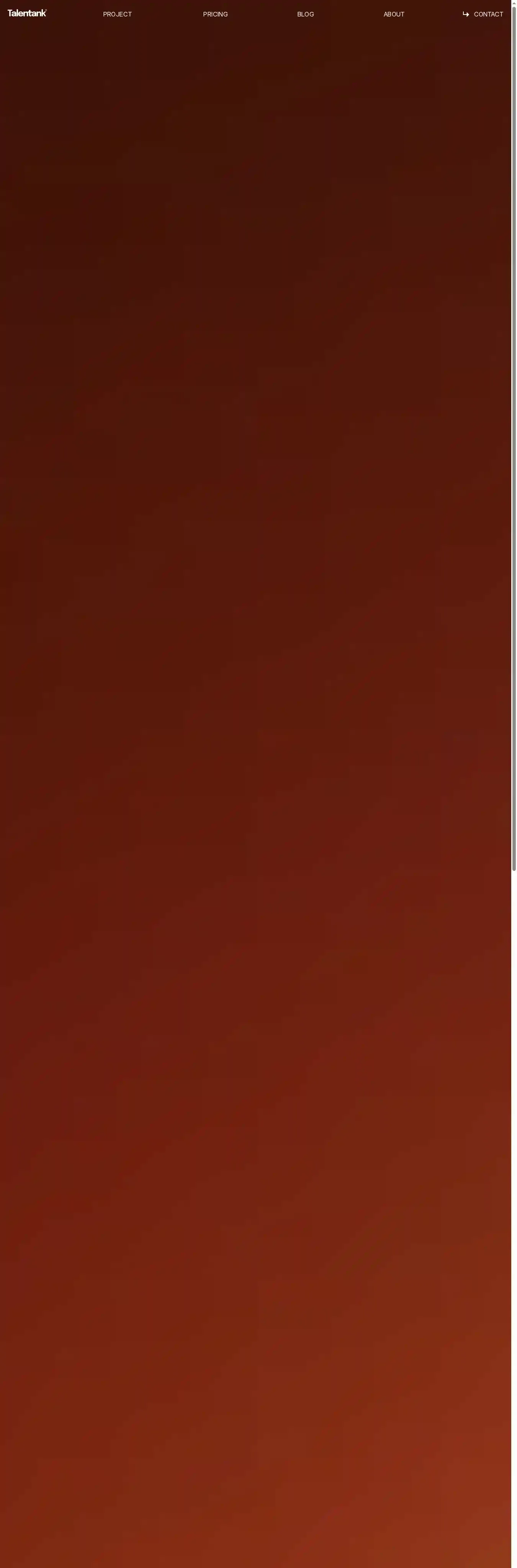 Talentank home page on desktop