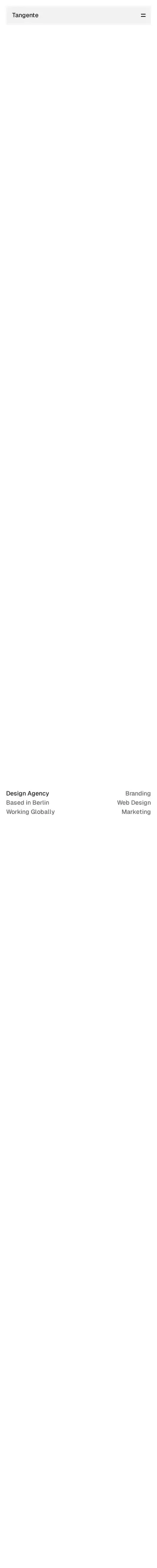 Tangente home page on mobile