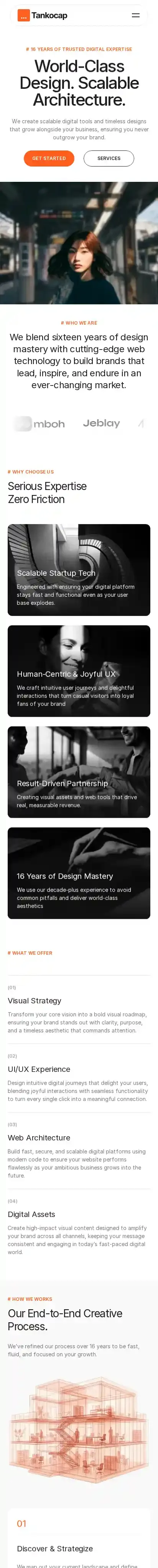 Tankocap home page on mobile