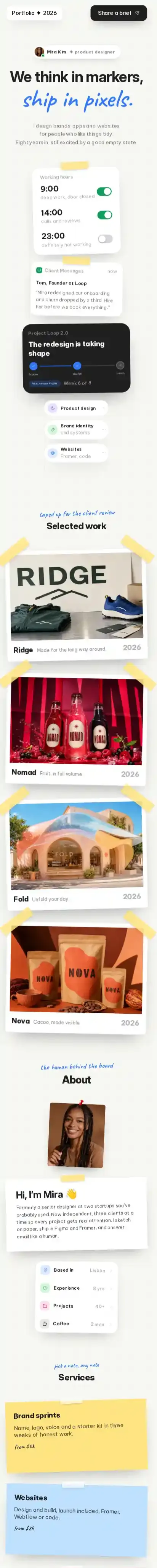 Taped home page on mobile