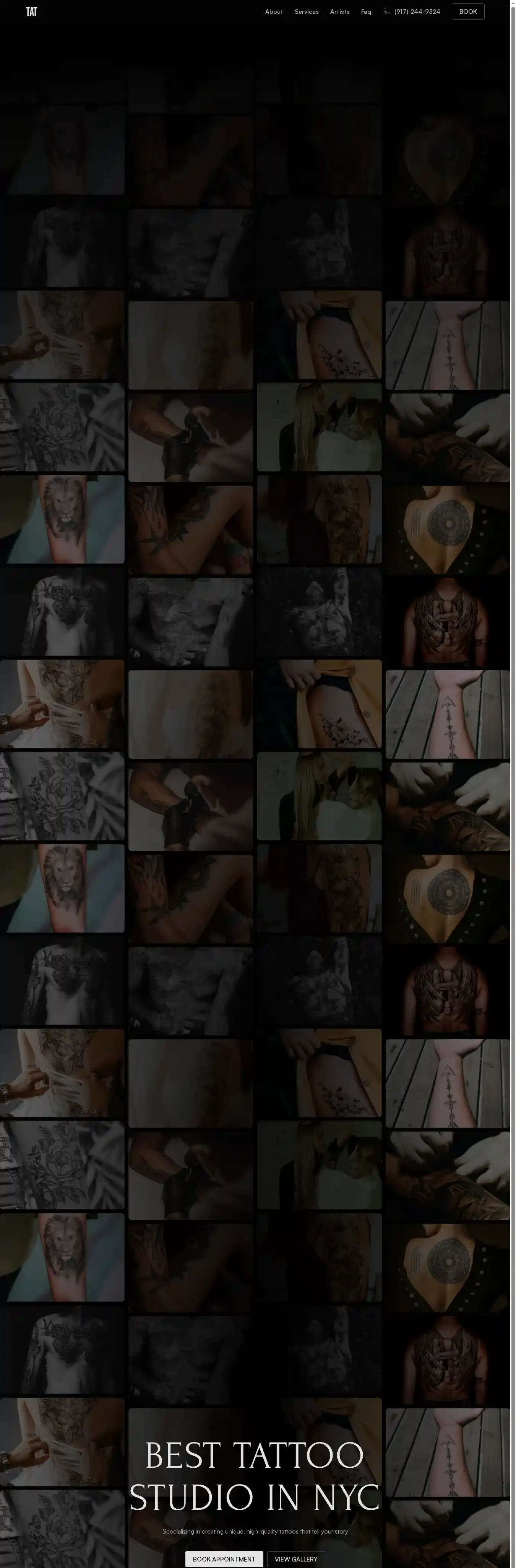 TAT home page on desktop