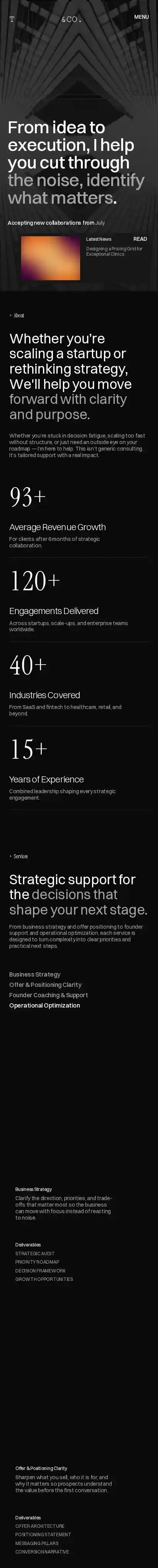 Taylor Studio home page on mobile