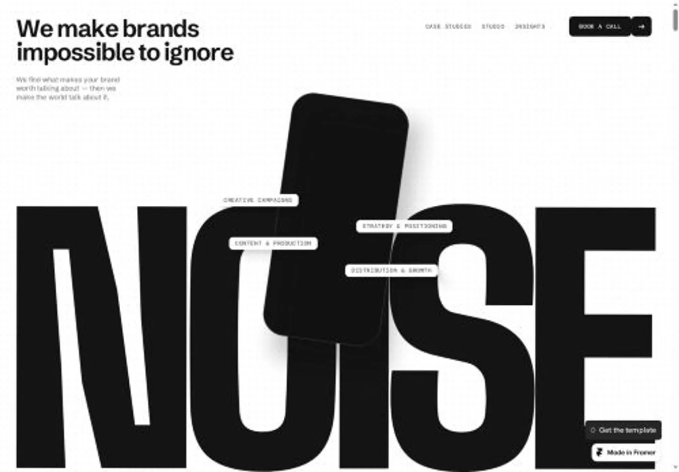 TD_Noise home page on desktop