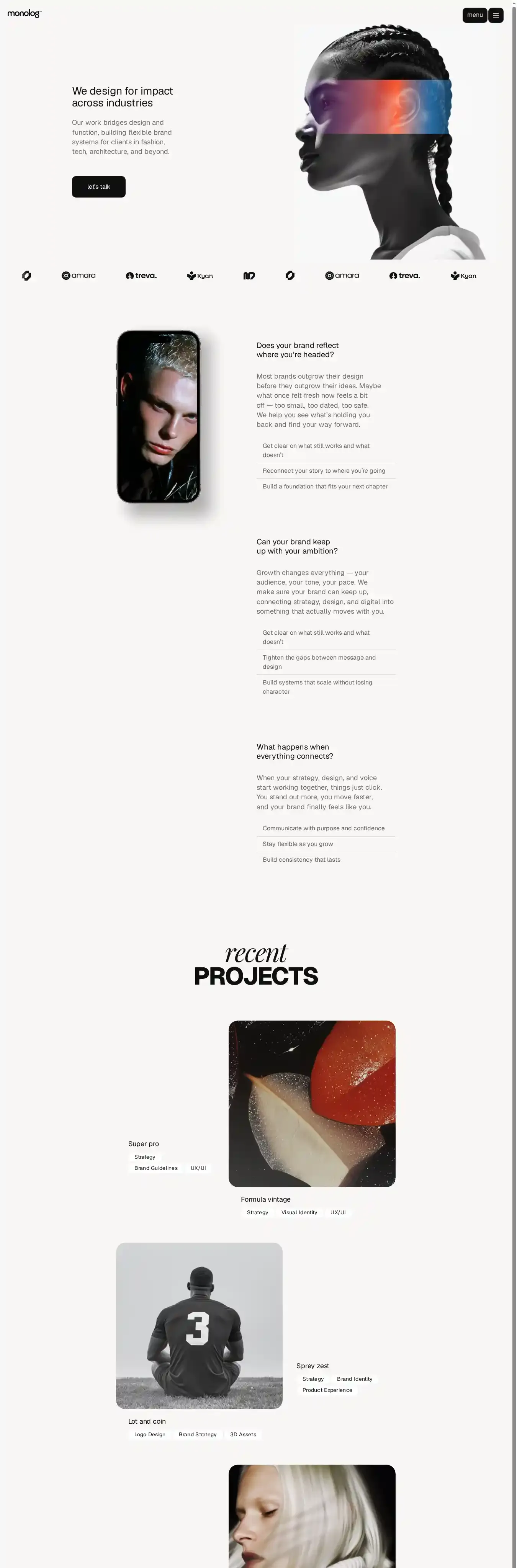TD_Monolog home page on desktop