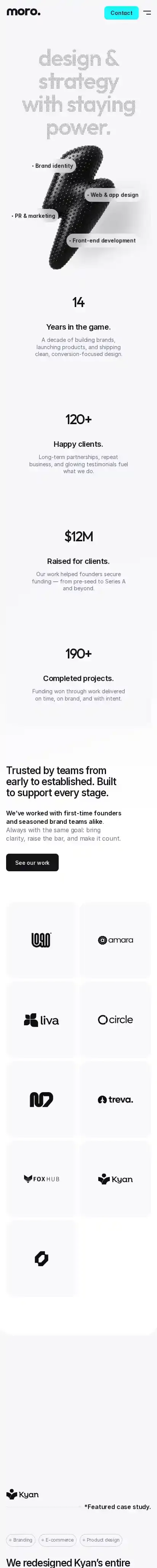 TD_Moro home page on mobile