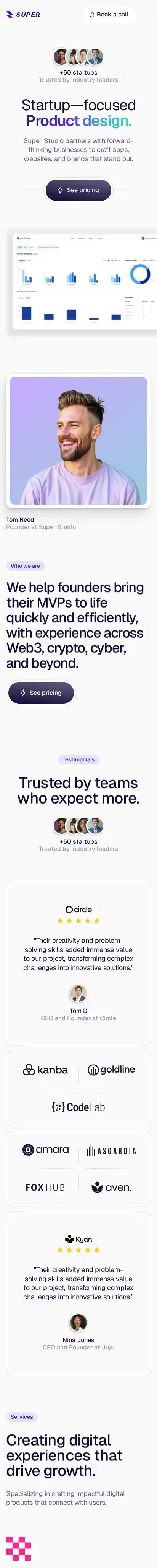 TD_Super home page on mobile