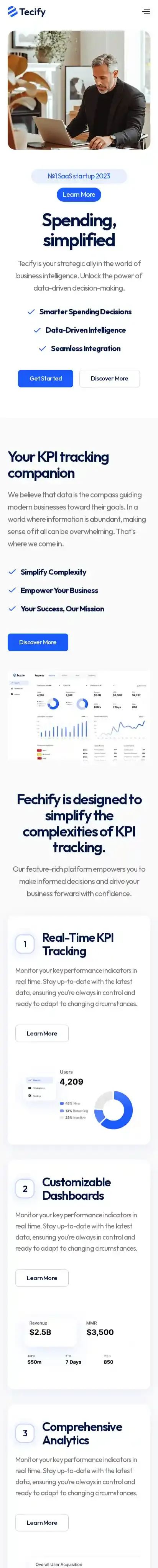 Techify home page on mobile