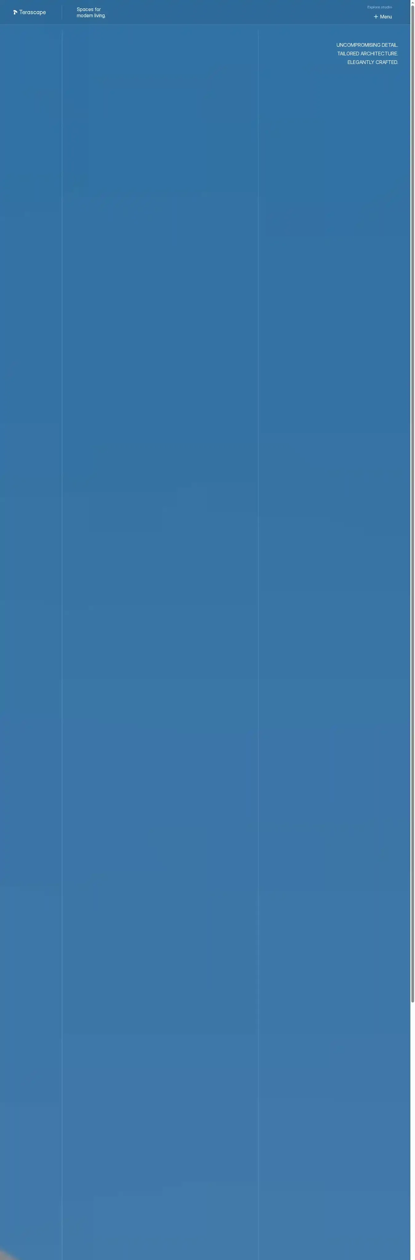 Terascape home page on desktop