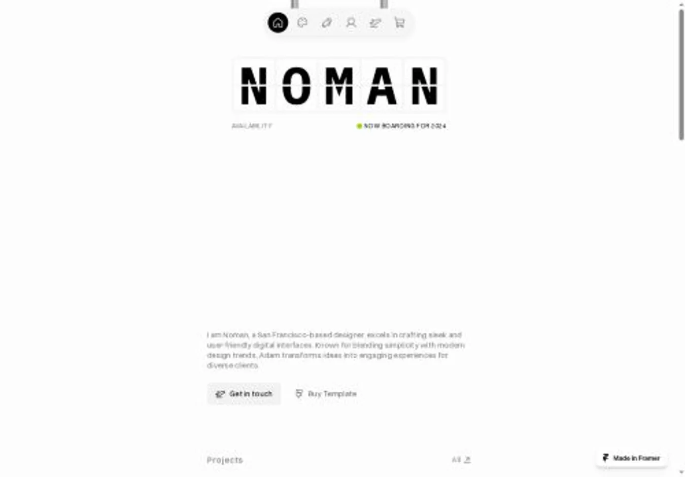 Terminalfolio home page on desktop