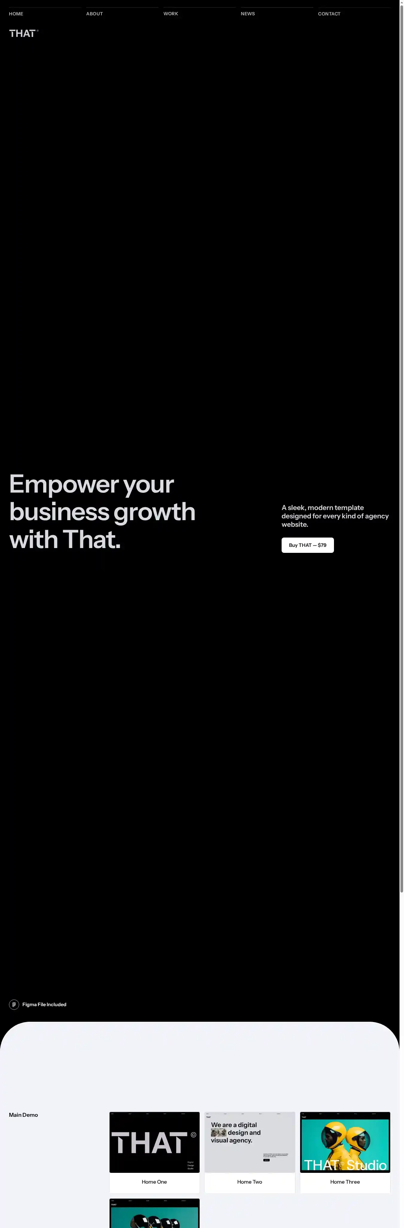 THAT X home page on desktop