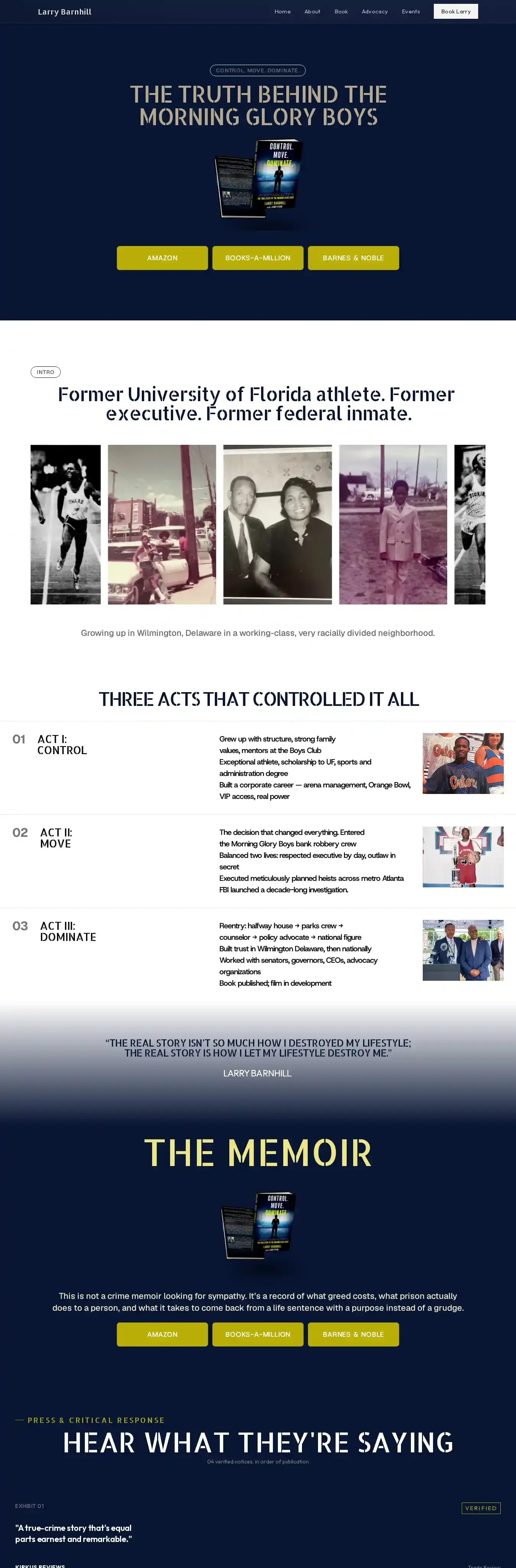 The Author home page on desktop