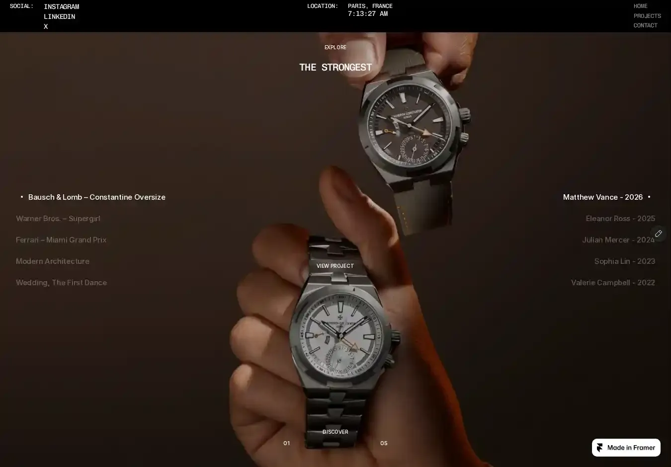 The Strongest home page on desktop
