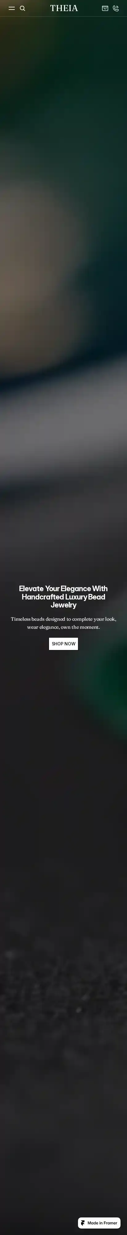 THEIA home page on mobile