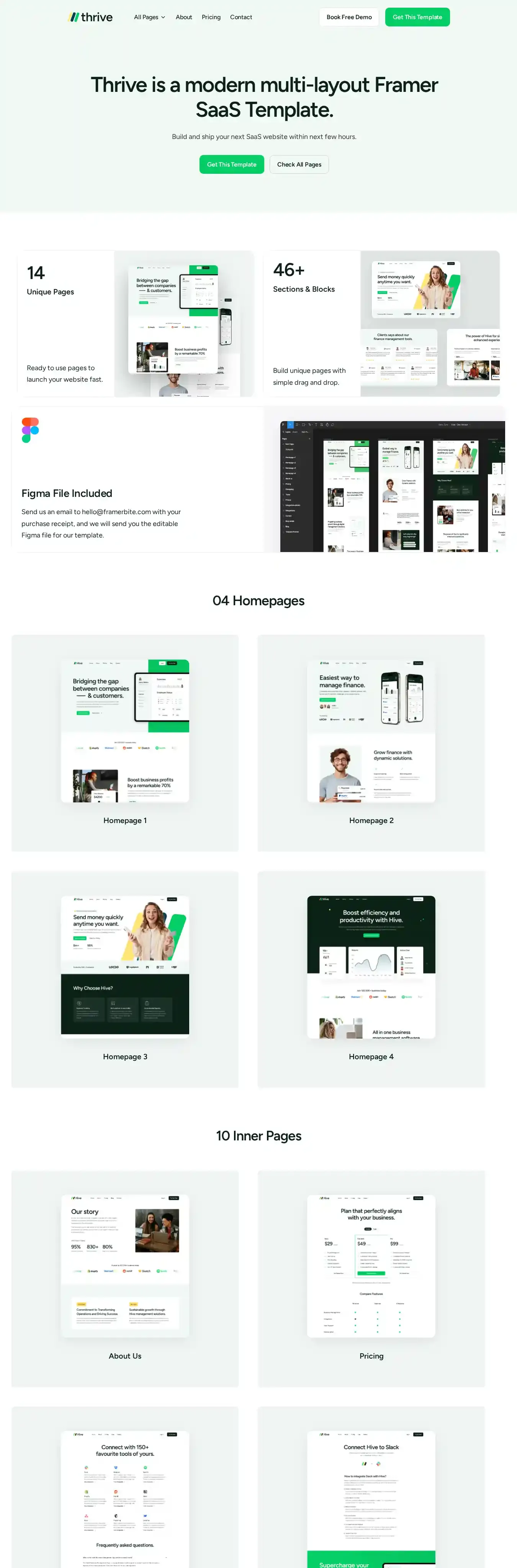Thrive home page on desktop