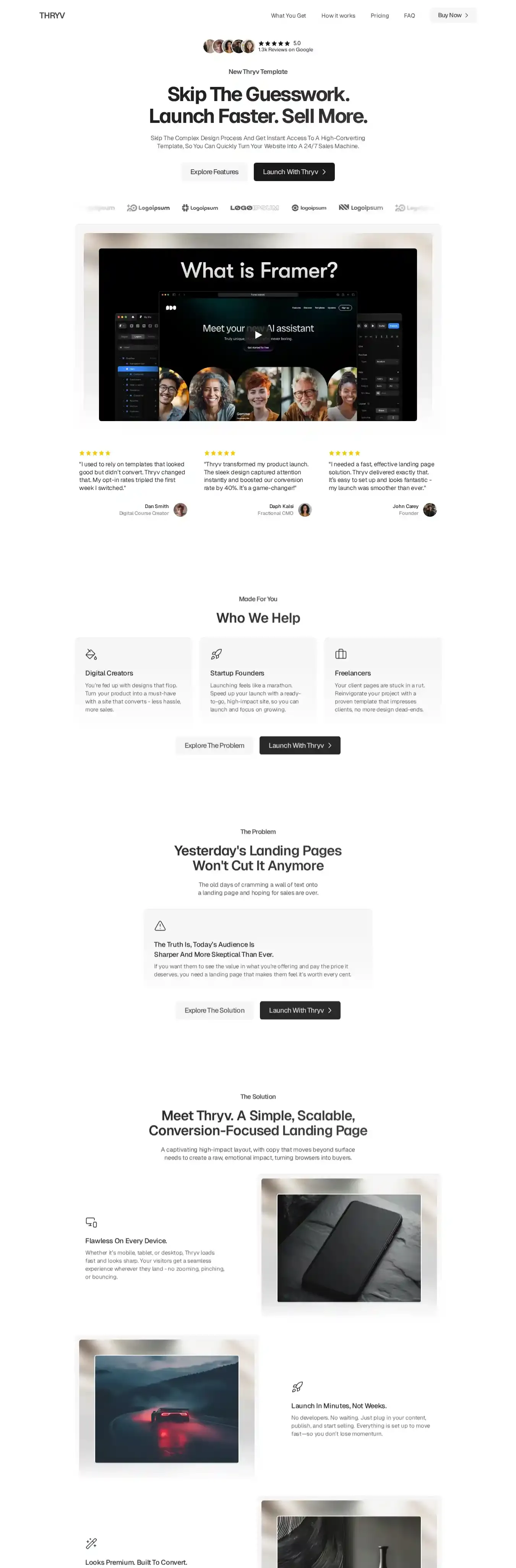 Thryv ⚡️ home page on desktop