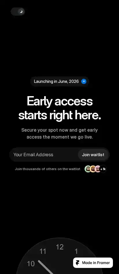 Time home page on mobile