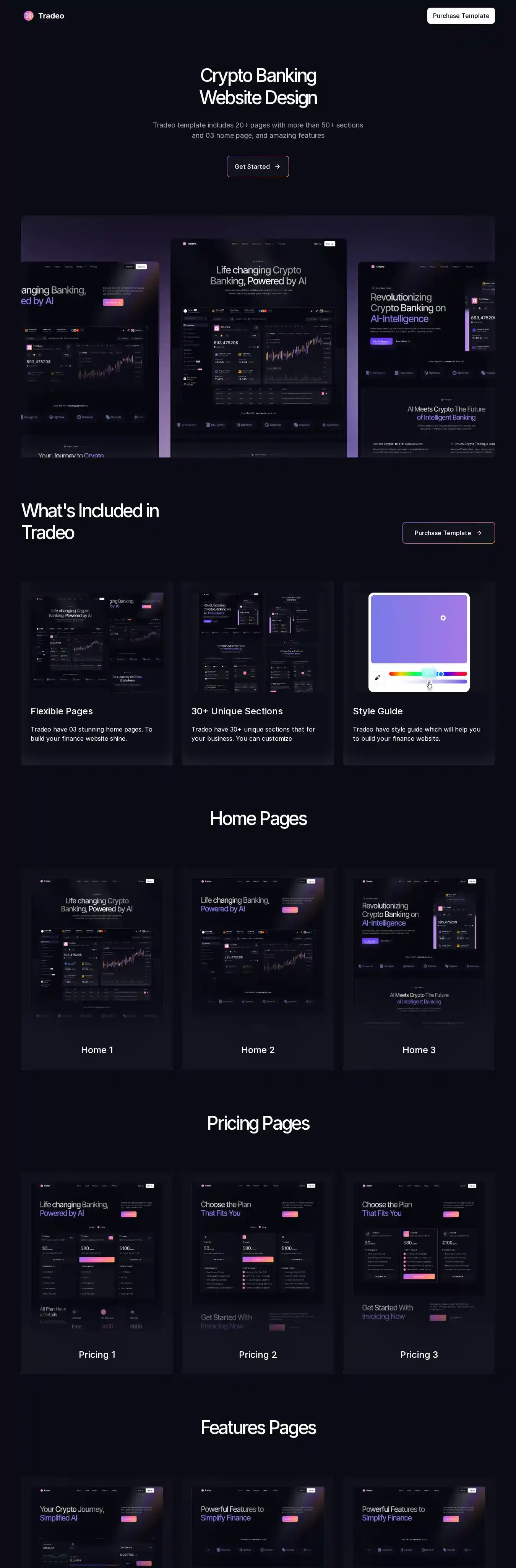 Tradeo home page on desktop