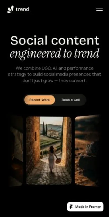 Trend home page on mobile