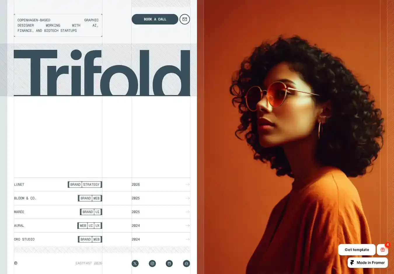 Trifold home page on desktop