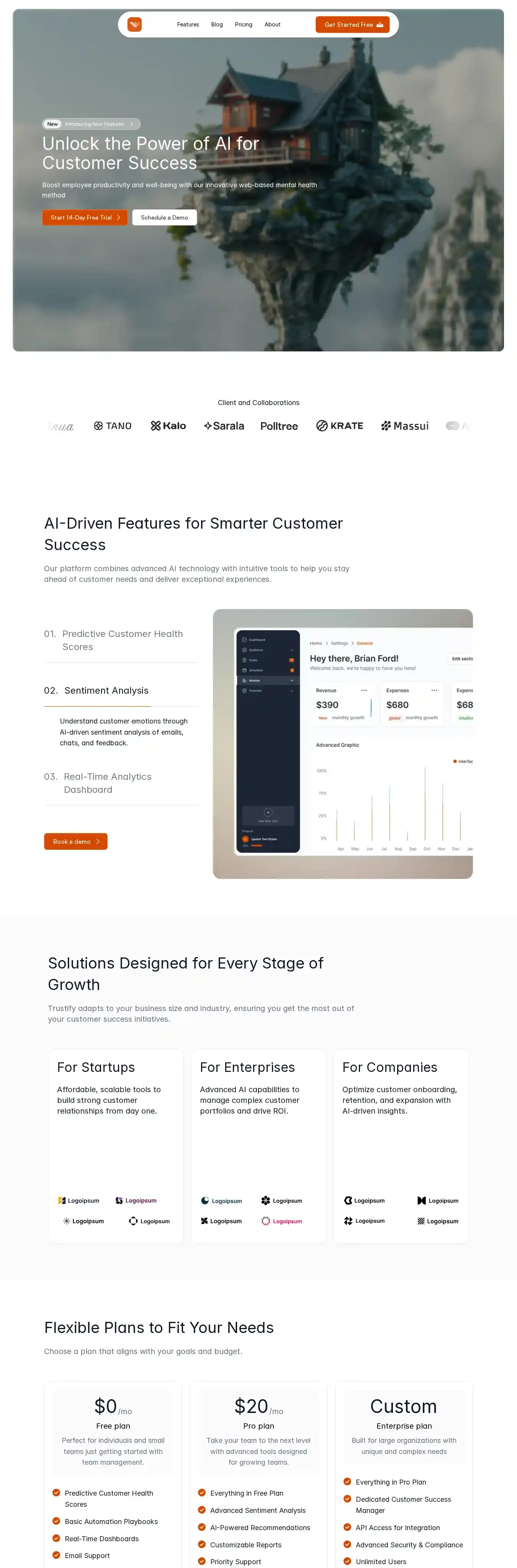 Trustify home page on desktop